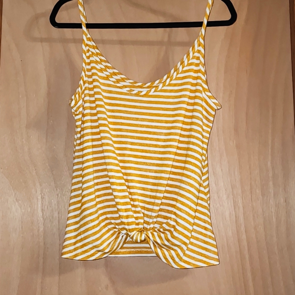 So Yellow and White Tank Top